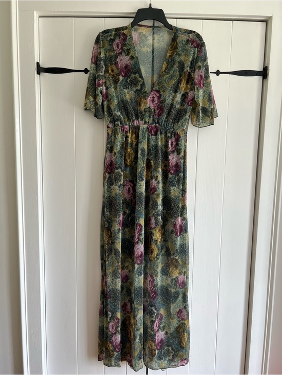 Easy Clothes Dresses & Skirts - Green Floral V-Neck Maxi Dress - Elegant Women’s Summer Dress